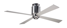 Modern Fan Co. LAP-FM-BN-50-BK-NL-002 - Lapa Flush Fan; Bright Nickel Finish; 50" Black Blades; No Light; Fan Speed and LT Control (3-wi