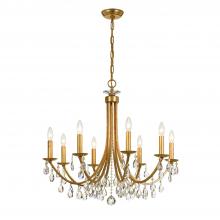 Crystorama 8828-GA-CL-MWP - Bridgehampton 28'' Hand Cut Crystal Antique Gold Chandelier